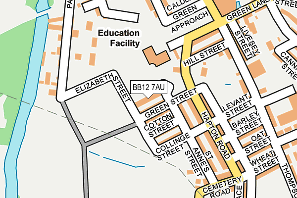 BB12 7AU map - OS OpenMap – Local (Ordnance Survey)