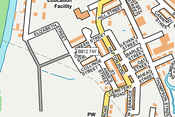 BB12 7AY map - OS OpenMap – Local (Ordnance Survey)
