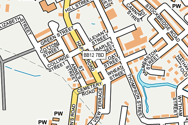 BB12 7BD map - OS OpenMap – Local (Ordnance Survey)