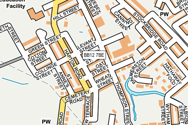 BB12 7BE map - OS OpenMap – Local (Ordnance Survey)