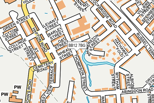 BB12 7BG map - OS OpenMap – Local (Ordnance Survey)