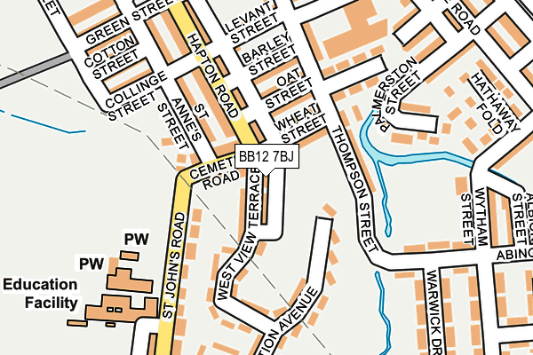 BB12 7BJ map - OS OpenMap – Local (Ordnance Survey)