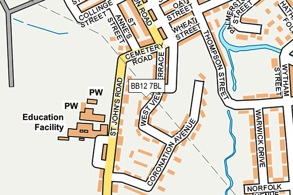 BB12 7BL map - OS OpenMap – Local (Ordnance Survey)
