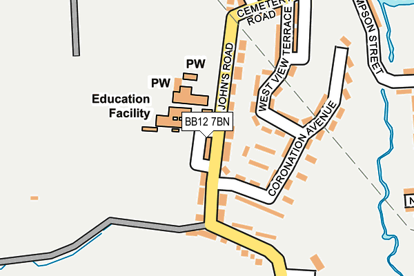 BB12 7BN map - OS OpenMap – Local (Ordnance Survey)