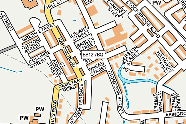 BB12 7BQ map - OS OpenMap – Local (Ordnance Survey)