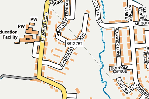 BB12 7BT map - OS OpenMap – Local (Ordnance Survey)