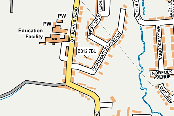 BB12 7BU map - OS OpenMap – Local (Ordnance Survey)