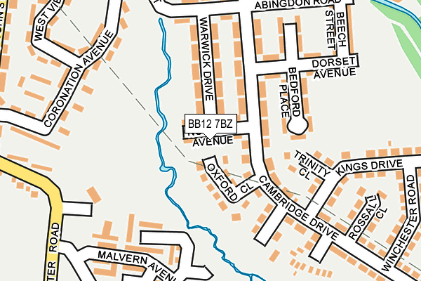 BB12 7BZ map - OS OpenMap – Local (Ordnance Survey)