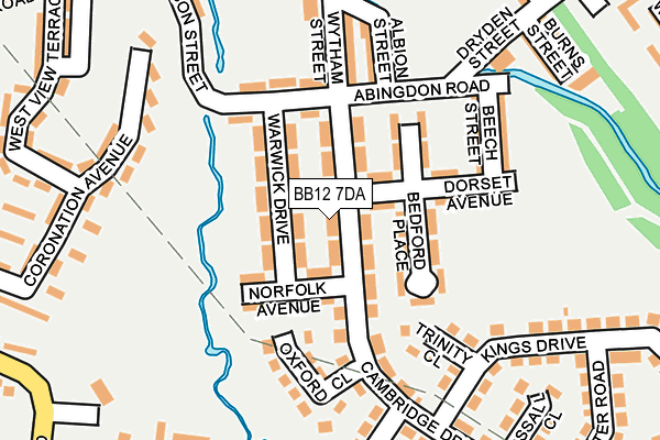 BB12 7DA map - OS OpenMap – Local (Ordnance Survey)
