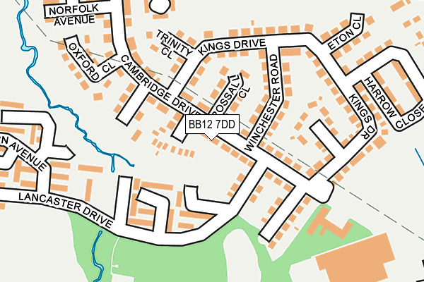 BB12 7DD map - OS OpenMap – Local (Ordnance Survey)