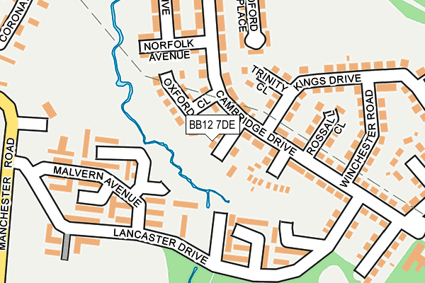 BB12 7DE map - OS OpenMap – Local (Ordnance Survey)