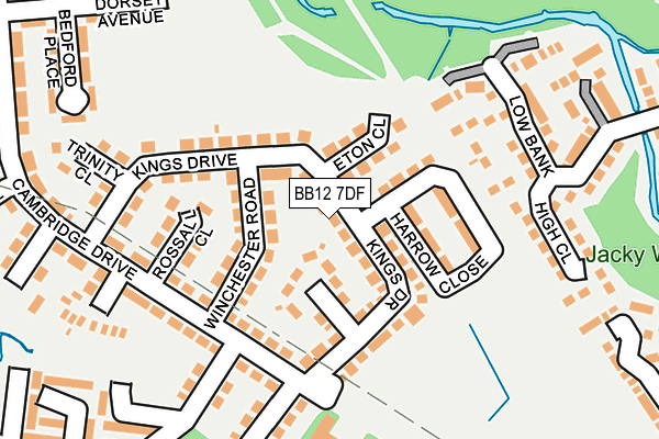 BB12 7DF map - OS OpenMap – Local (Ordnance Survey)