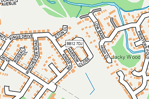 BB12 7DJ map - OS OpenMap – Local (Ordnance Survey)
