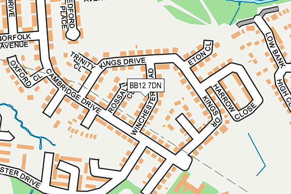 BB12 7DN map - OS OpenMap – Local (Ordnance Survey)