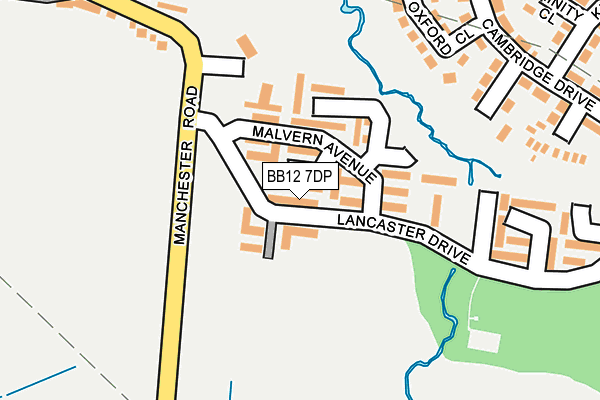 BB12 7DP map - OS OpenMap – Local (Ordnance Survey)