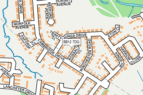 BB12 7DQ map - OS OpenMap – Local (Ordnance Survey)