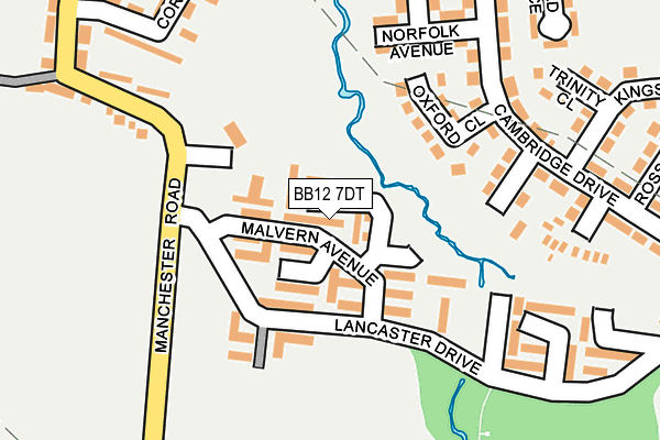 BB12 7DT map - OS OpenMap – Local (Ordnance Survey)