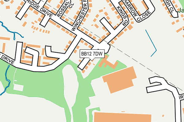 BB12 7DW map - OS OpenMap – Local (Ordnance Survey)