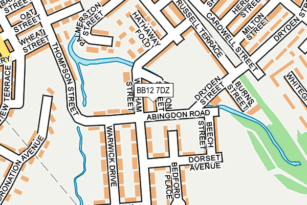 BB12 7DZ map - OS OpenMap – Local (Ordnance Survey)