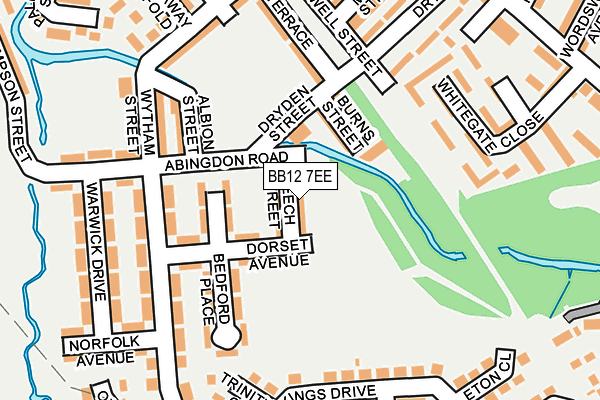 BB12 7EE map - OS OpenMap – Local (Ordnance Survey)