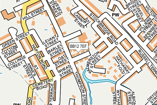 BB12 7EF map - OS OpenMap – Local (Ordnance Survey)