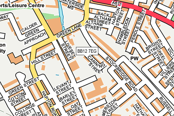 BB12 7EG map - OS OpenMap – Local (Ordnance Survey)