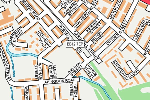 BB12 7EP map - OS OpenMap – Local (Ordnance Survey)