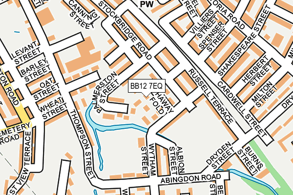 BB12 7EQ map - OS OpenMap – Local (Ordnance Survey)