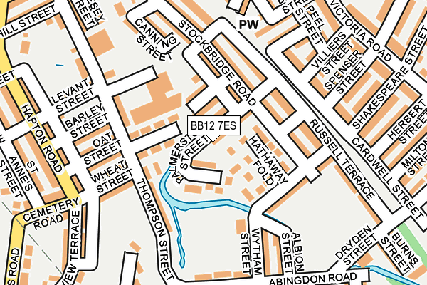 BB12 7ES map - OS OpenMap – Local (Ordnance Survey)