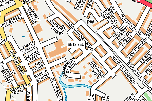 BB12 7EU map - OS OpenMap – Local (Ordnance Survey)