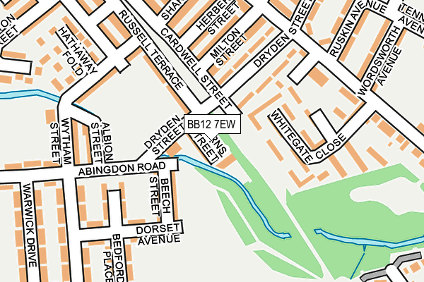 BB12 7EW map - OS OpenMap – Local (Ordnance Survey)
