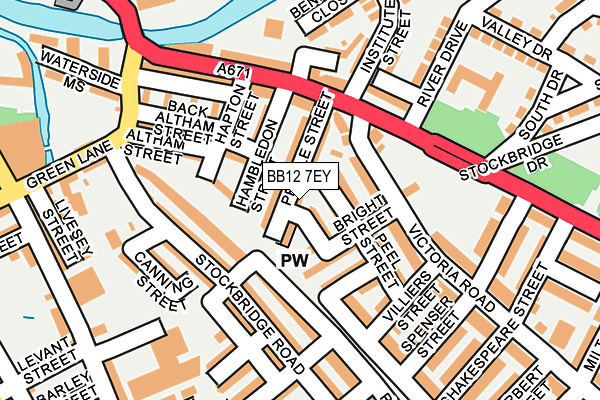 BB12 7EY map - OS OpenMap – Local (Ordnance Survey)