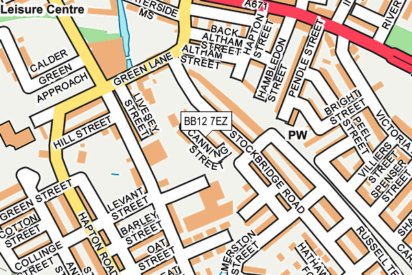 BB12 7EZ map - OS OpenMap – Local (Ordnance Survey)