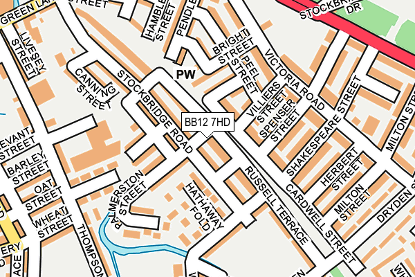 BB12 7HD map - OS OpenMap – Local (Ordnance Survey)