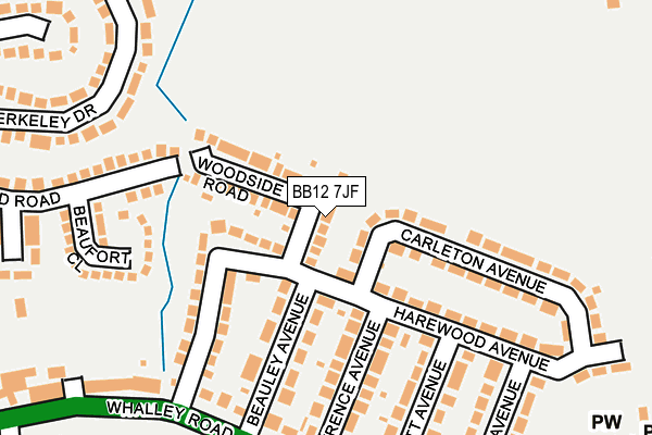 BB12 7JF map - OS OpenMap – Local (Ordnance Survey)
