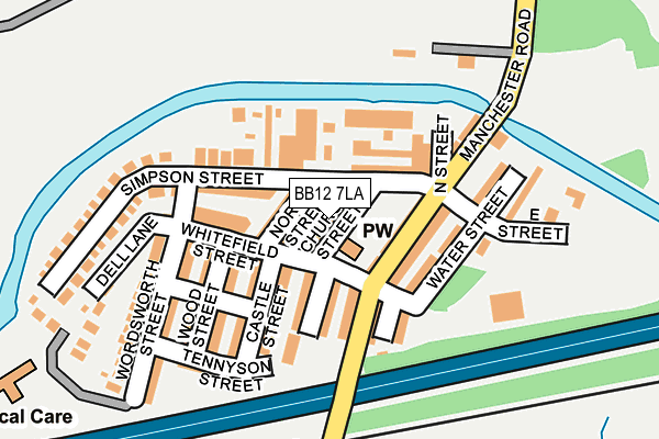 BB12 7LA map - OS OpenMap – Local (Ordnance Survey)