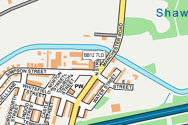 BB12 7LD map - OS OpenMap – Local (Ordnance Survey)