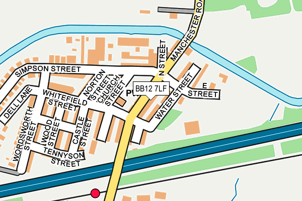 BB12 7LF map - OS OpenMap – Local (Ordnance Survey)