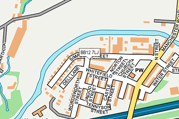 BB12 7LJ map - OS OpenMap – Local (Ordnance Survey)