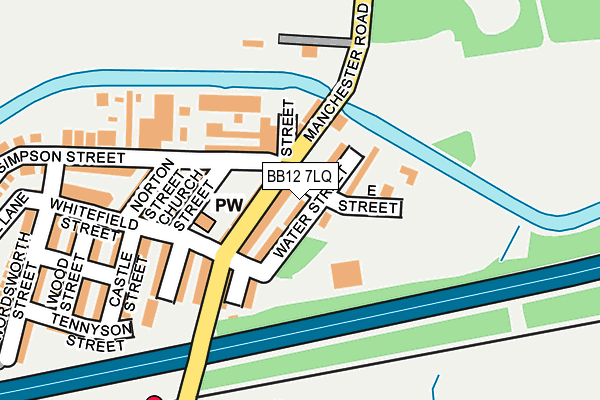BB12 7LQ map - OS OpenMap – Local (Ordnance Survey)