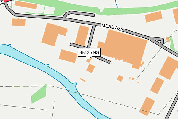 BB12 7NG map - OS OpenMap – Local (Ordnance Survey)