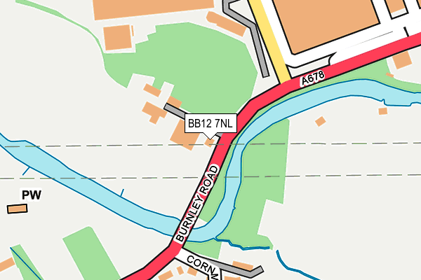BB12 7NL map - OS OpenMap – Local (Ordnance Survey)