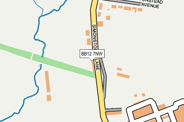 BB12 7NW map - OS OpenMap – Local (Ordnance Survey)