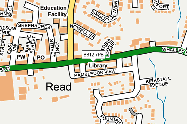 BB12 7PB map - OS OpenMap – Local (Ordnance Survey)