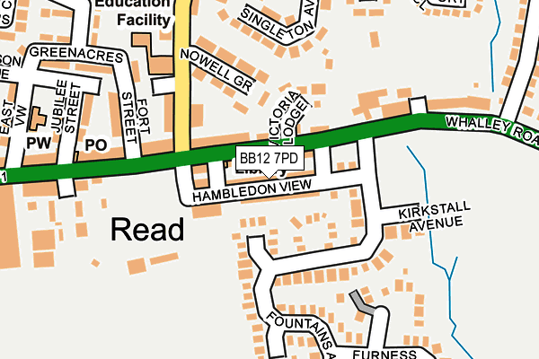 BB12 7PD map - OS OpenMap – Local (Ordnance Survey)