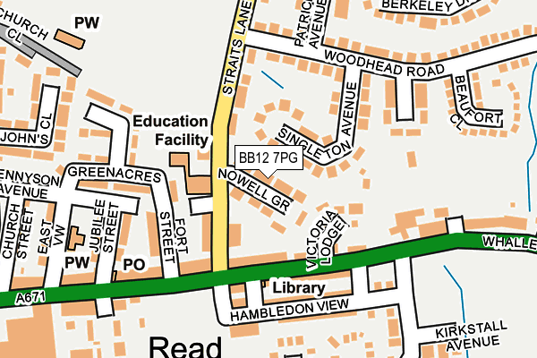 BB12 7PG map - OS OpenMap – Local (Ordnance Survey)