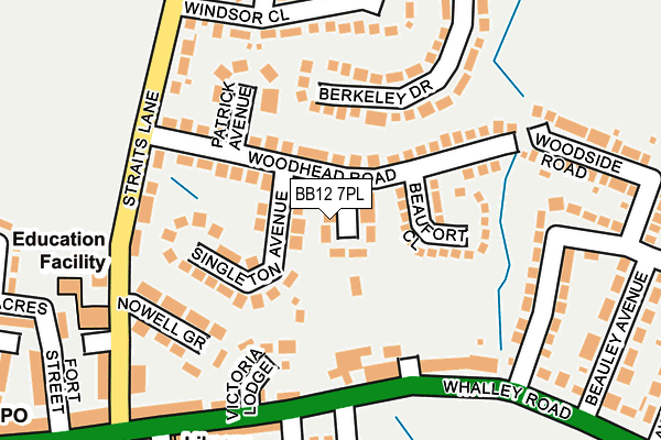 BB12 7PL map - OS OpenMap – Local (Ordnance Survey)