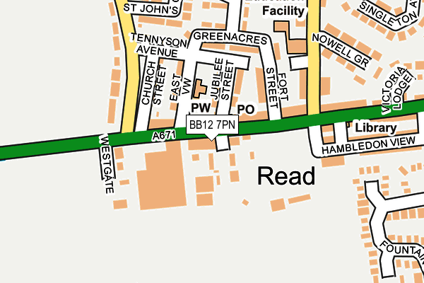 BB12 7PN map - OS OpenMap – Local (Ordnance Survey)