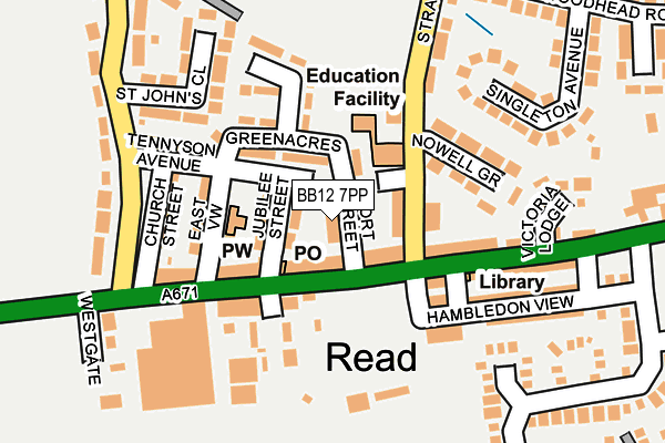BB12 7PP map - OS OpenMap – Local (Ordnance Survey)