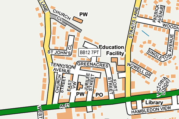 BB12 7PT map - OS OpenMap – Local (Ordnance Survey)